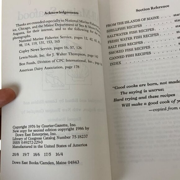 All-Maine Seafood Cookbook Edited by Loana Shibles & Annie Rogers Paperback 1986 - Picture 3 of 7